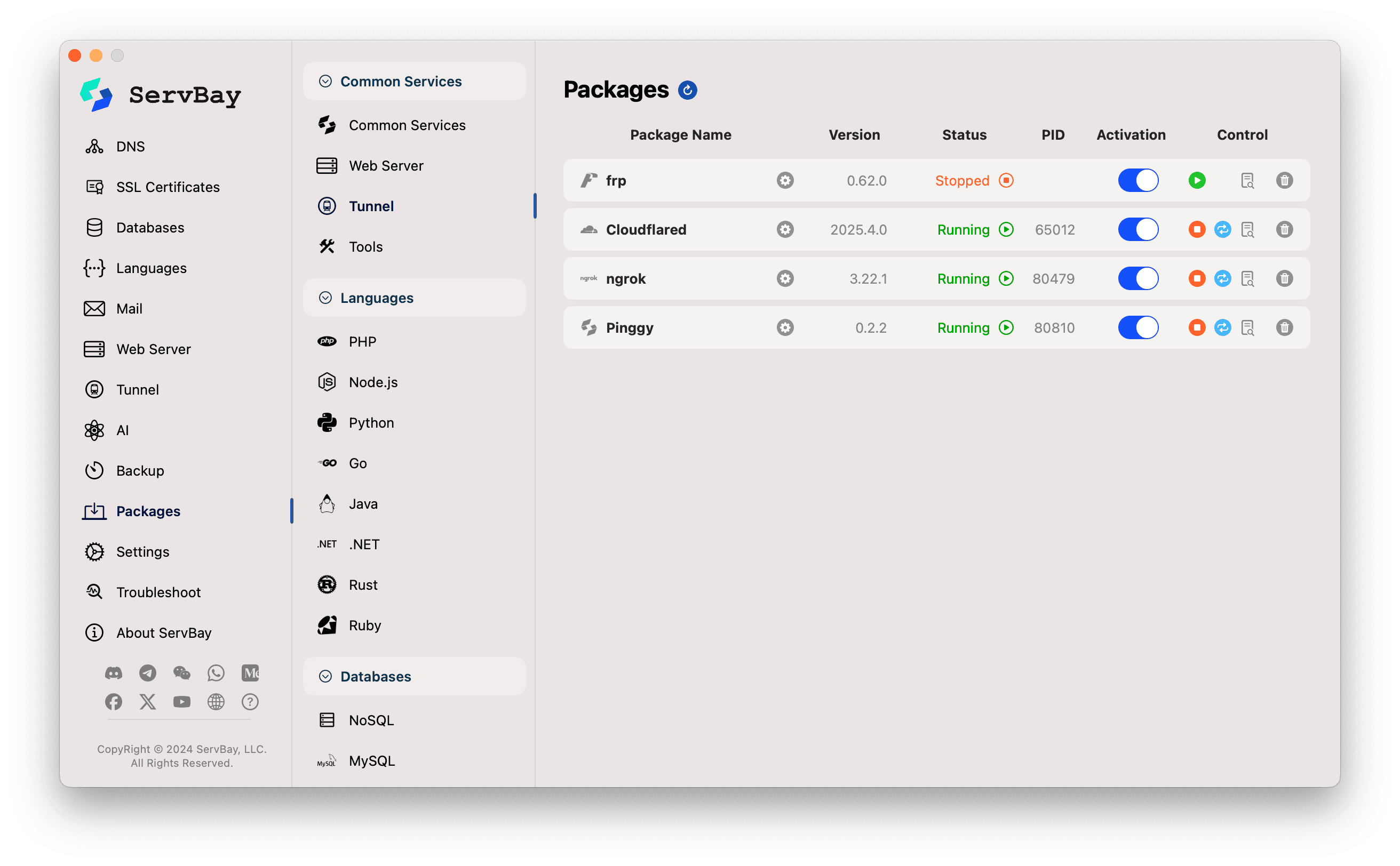 Install Cloudflared package in ServBay