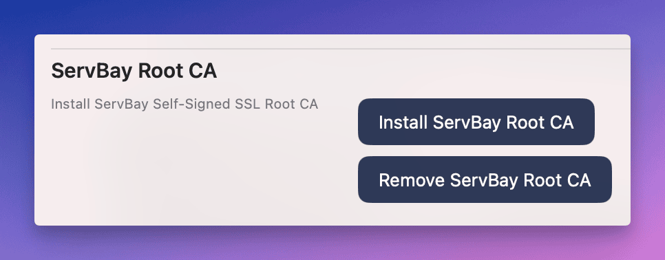 Gestione del certificato SSL root locale (CA)