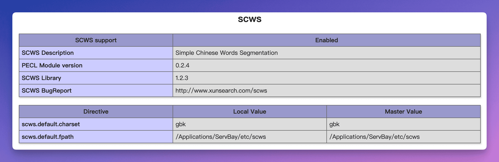 如何启用ServBay自帶的SCWS模块